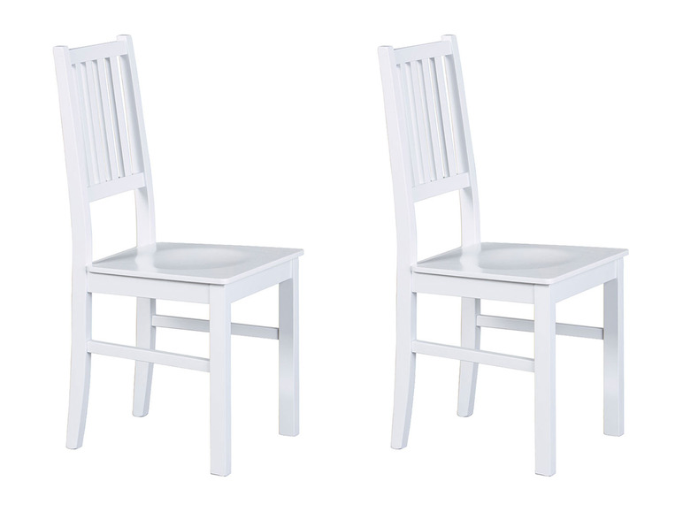 Deux chaises de salle à manger en bois blanc