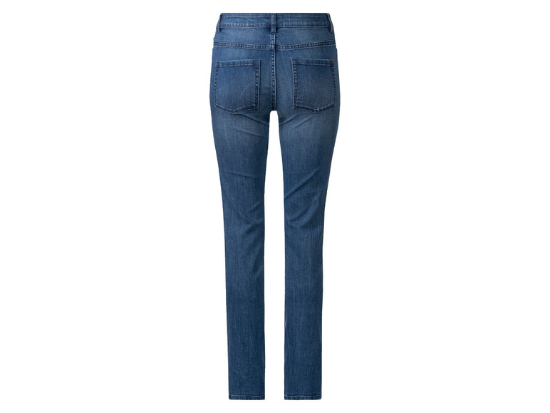 Jeans skinny bleu pour femme.