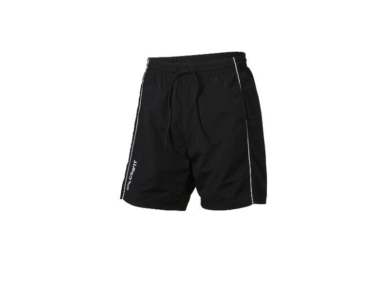 Short de sport Crivit noir pour homme avec rayures blanches et cordon de serrage