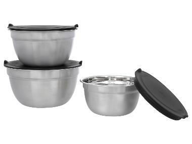 SILVERCREST® Ensemble de saladiers en acier inoxydable, 3 pièces.