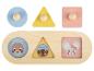 Jeu d'encastrement en bois avec formes d'animaux et pièces colorées