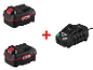 Deux batteries Parkside X20V Team et un chargeur Parkside 4.5A.