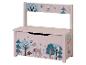 Banc coffre pour enfants avec décor forestier.