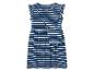Robe rayée bleu marine et blanche pour enfant avec petite poche.
