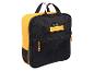 Sac de transport noir et jaune avec plusieurs poches.
