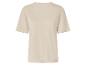 T-shirt basique à manches courtes beige clair, vue de dos.
