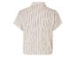 Chemise à manches courtes, rayures roses et blanches.