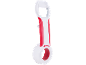 Ouvre-bouteille et ouvre-boîte blanc et rouge avec flèche indicatrice