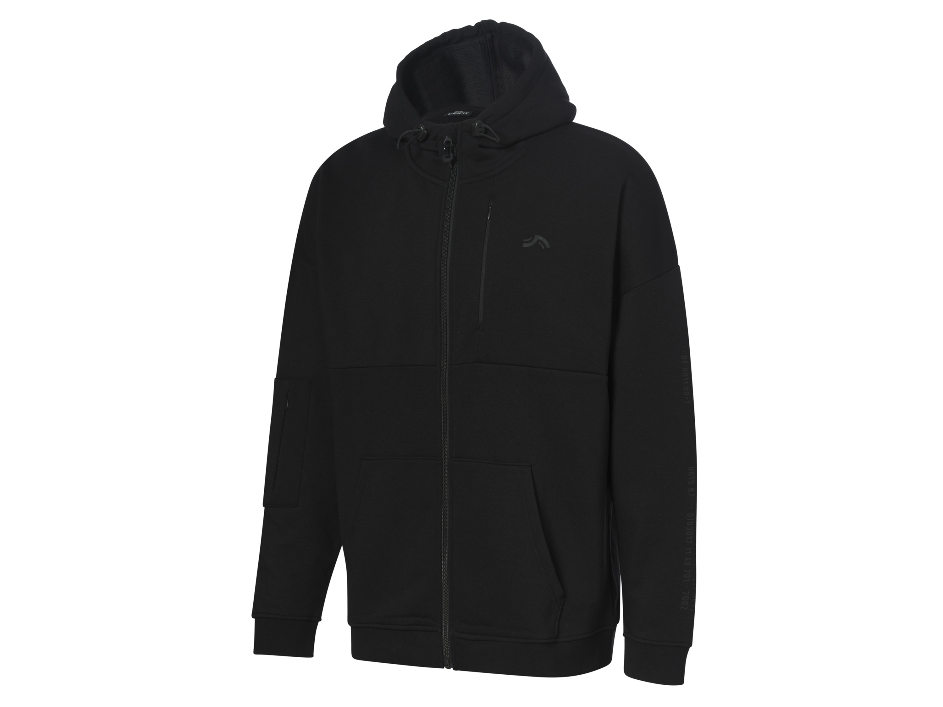 CRIVIT Sweat zippé homme (S, Capuche/noir)