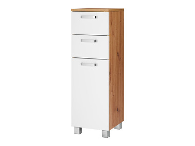 LIVARNO home Meuble de salle de bains Palermo, 32 x 98,8 x 33 cm, blanc/imitation chêne