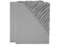 Deux draps-housses gris en jersey.