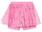 Short rose tutu à double épaisseur avec motif cœurs dorés.