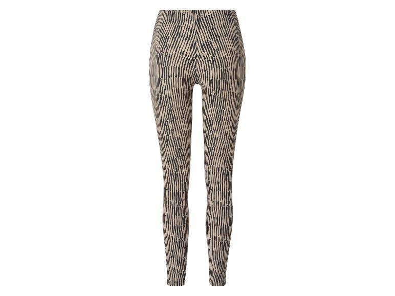 Legging femme à motif rayé noir et beige