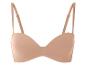 Soutien-gorge bandeau beige sans bretelles.