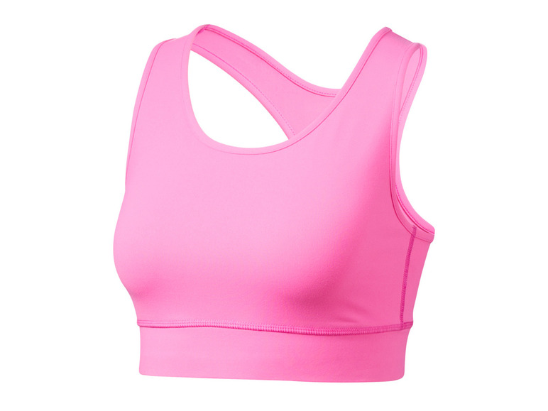 Un soutien-gorge de sport rose pour femme.