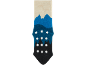 Chaussettes antidérapantes avec motif de montagnes dans les tons bleus et noirs.