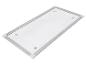 Moustiquaire rectangulaire blanche avec cadre gris et connecteurs d'angle blancs