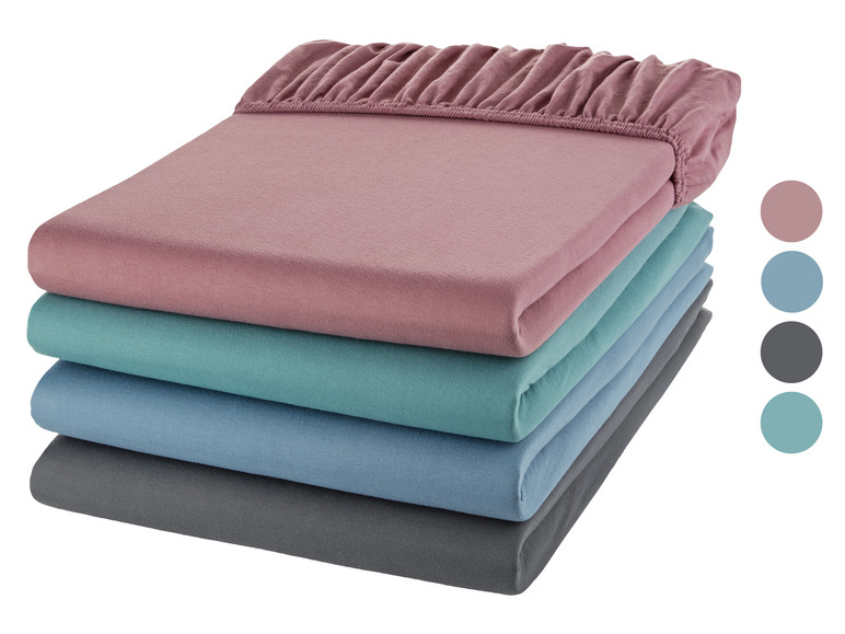 Aller en mode plein écran : LIVARNO home Drap-housse en jersey, 180-200 x 200 cm - Image 1