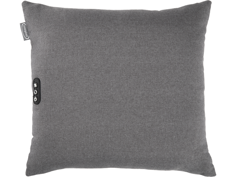 Coussin de massage gris avec boutons de commande