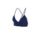 Bralette côtelée bleu marine avec de fines bretelles croisées.