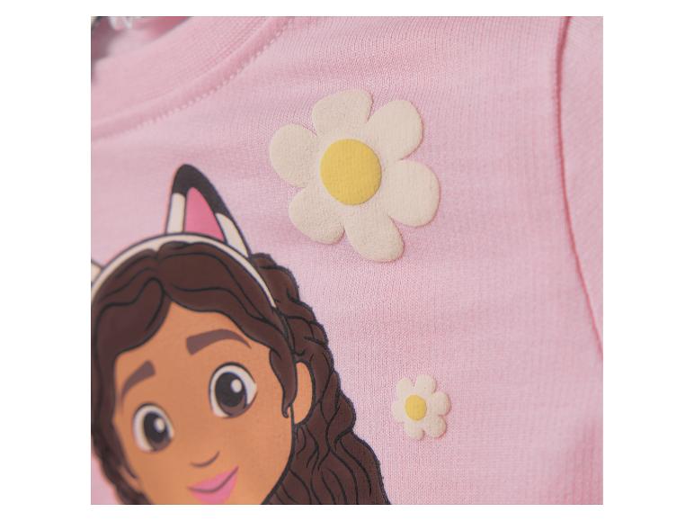 Sweat-shirt enfant rose avec personnage de dessin animé et applications florales.