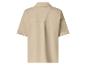 Chemise beige à manches courtes avec col et pli dans le dos.