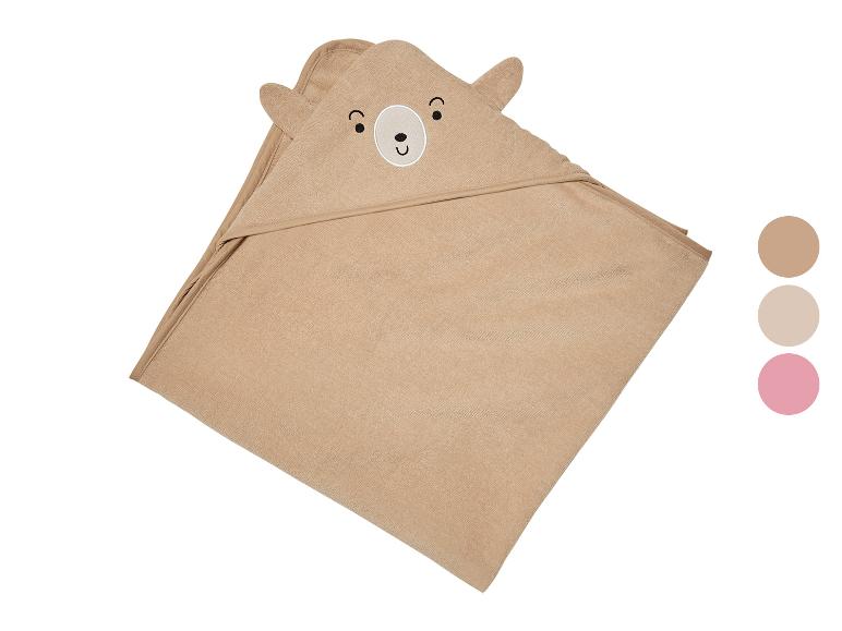 Serviette de bain à capuche en forme d'ours, disponible en plusieurs couleurs.