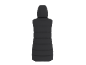 Gilet matelassé long noir avec capuche, vue arrière