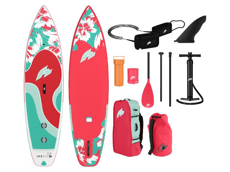 Planche de paddle gonflable F2, pagaie, pompe et accessoires.