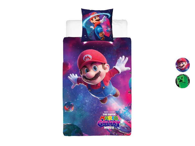 Parure de lit Super Mario Galaxy Movie avec Mario dans l'espace.