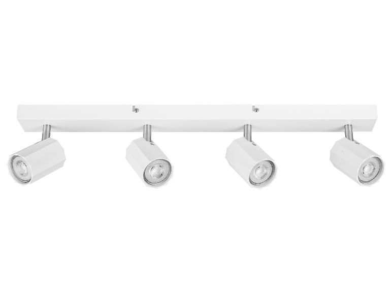Luminaire de plafond moderne à quatre spots, blanc.