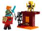 Figurines LEGO Minecraft, y compris un squelette et un guerrier chevauchant un cochon.