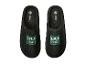 Paire de pantoufles noires avec broderie verte '30 YEARS EST. 1996'.
