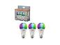 Trois ampoules LED intelligentes multicolores avec boîte, 9W=60W, 806lm, E27