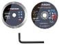 Disques de coupe Parkside et une clé Allen.