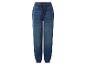 Joggers en jean bleu pour enfants avec taille élastique et cordon de serrage.