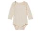 Bodys bébé manches longues, couleur crème.