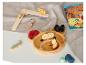 Bambou assiette ours, fruits, jouets animaux en bois.