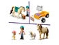 LEGO Friends cheval et charrette avec un cheval, un poney, deux poupées et une voiture.