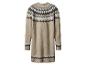 Robe pull beige avec motif Fair Isle en losanges blancs et noirs.