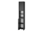 Armoire noire haute avec étagères et porte