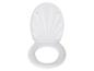 Abattant et couvercle de WC blancs, design élégant.