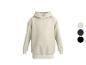 Sweat à capuche beige avec poche kangourou, avec options de couleur : beige, bleu marine et noir.