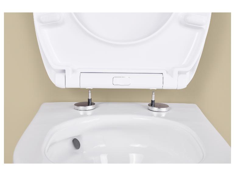 Abattant de toilettes blanc avec charnière à fermeture douce