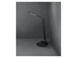 Une lampe de bureau noire avec un bras flexible.