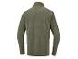 Un sweat-shirt polaire vert à manches longues et col montant.