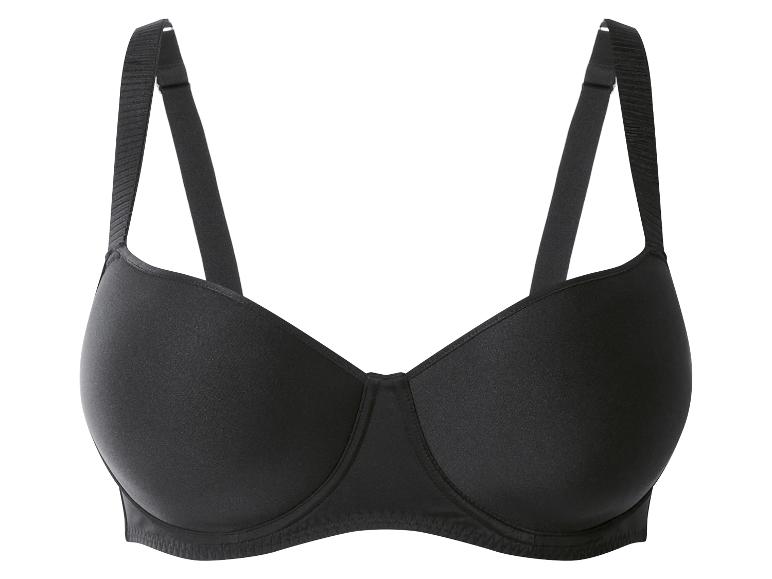 Soutien-gorge noir à bonnets lisses et bretelles réglables