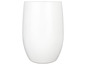 Un pot de fleurs blanc rond.
