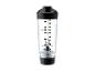 Shaker transparent avec couvercle et base noirs, gradué en ml et fl.oz.