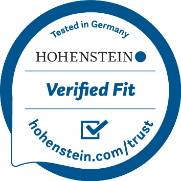 Sceau de qualité: Tested in Germany, Verified Fit, hohenstein.com/trust.